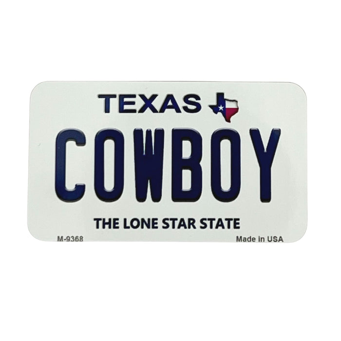 Texas Cowboy License Plate Magnet
