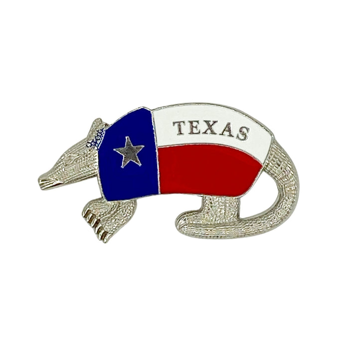 Texas Flag Armadillo Metal Magnet