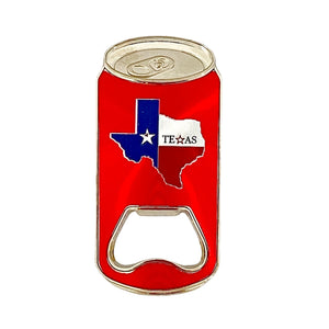 Texas Flag Beer Can Magnet with Bottle Opener