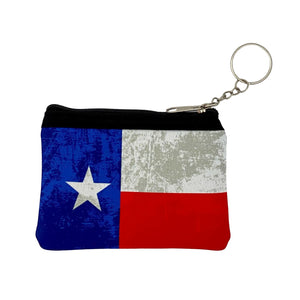 Texas Flag Coin Purse Keychain