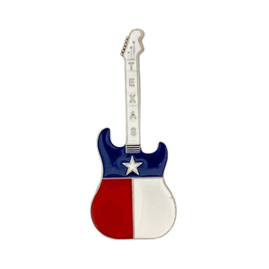 Texas Flag Guitar Metal Magnet