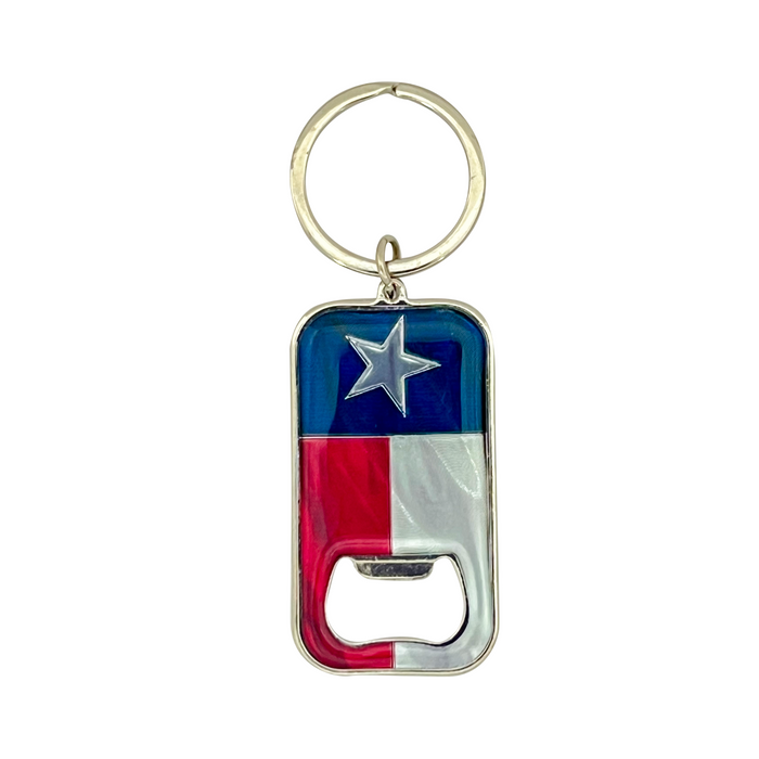 Texas Flag Keychain with Bottle Opener