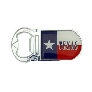 One unit of Texas Flag Metal Magnet with Bottle Opener