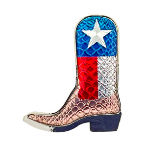 One unit of Texas Flag Snakeskin Design Boot Magnet