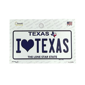 One unit of Texas I Love Texas Sticker Decal - 1 pc