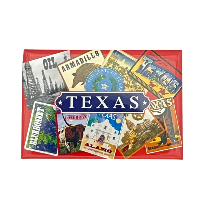 Texas Icons Collage - Flat Magnet