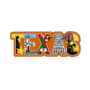 Texas Icons Rubber Magnet