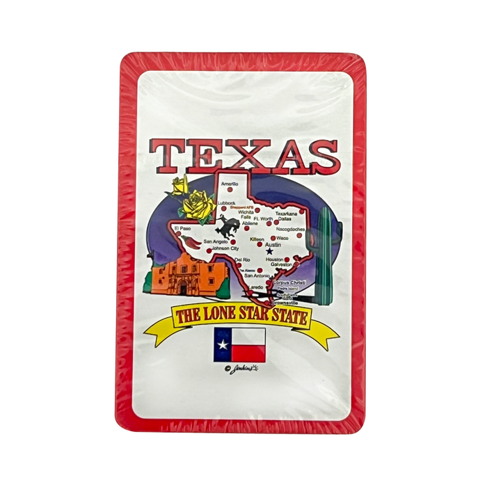 Texas Lone Star State Map- Souvenir Playing Cards