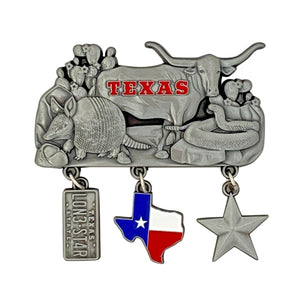 Texas Lone Star State Map Star Magnet