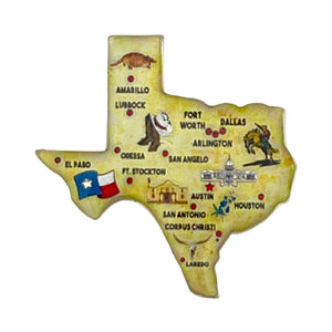 One unit of Texas Map Cities & Icons Magnet
