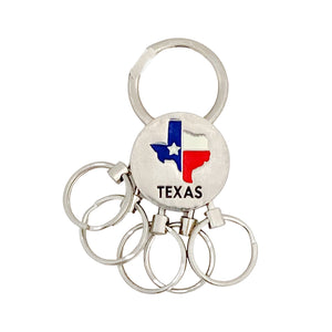 Texas Map Keychain with Key Rings