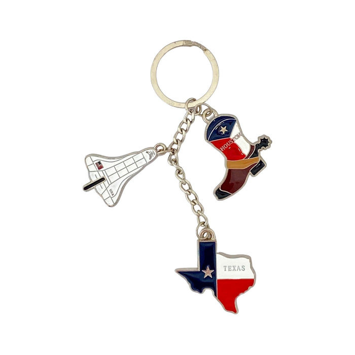 Texas Map Shuttle Houston Boot Keychain