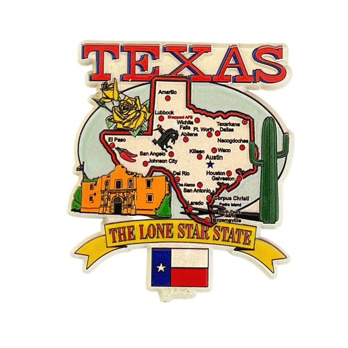 Texas Map The Lone Star State Flag Magnet