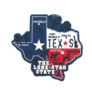 Texas Map The Lone Star State Rubber Magnet