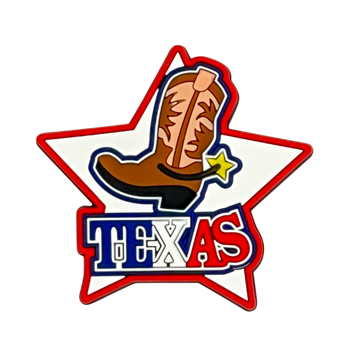 Texas Star Boot Rubber Magnet