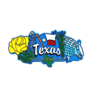 Texas The Lone Star State Flag Armadillo Magnet