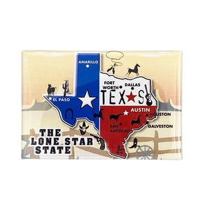Texas The Lone Star State Flat Magnet
