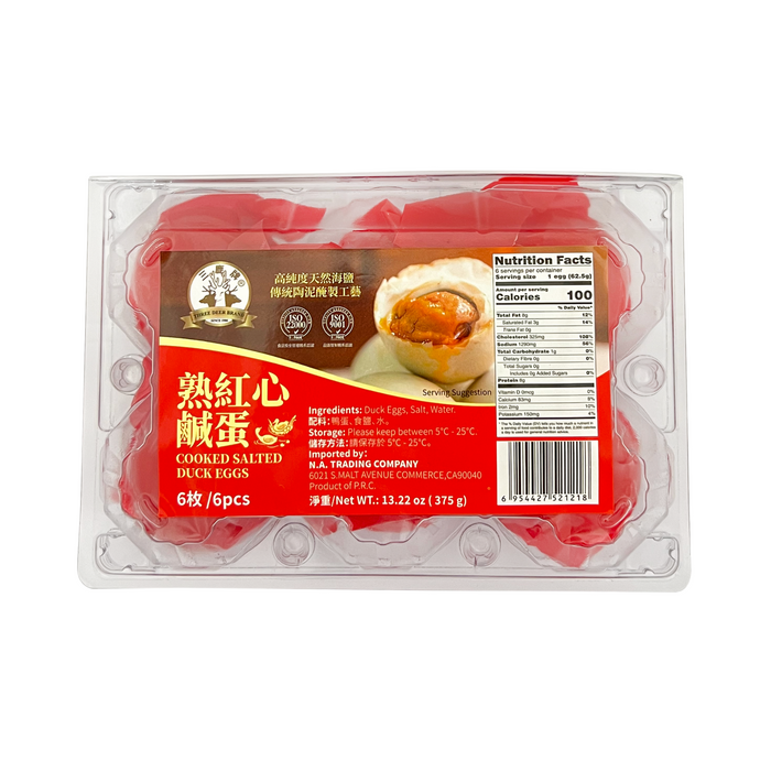 Three Deer Brand Cooked Salted Duck Egg 6 pcs 13.22 oz