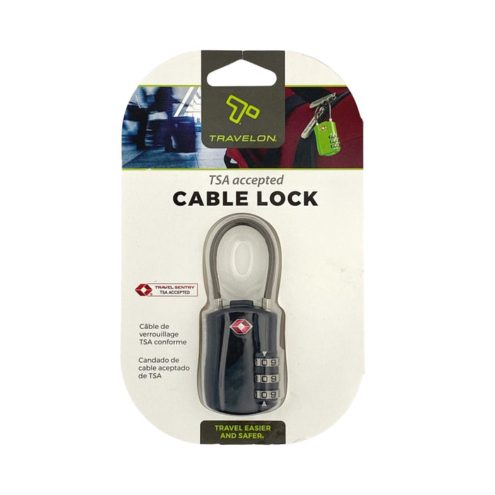 Travelon 3-Dial Cable Lock - Black