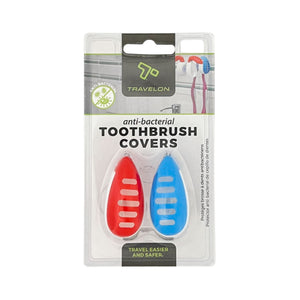 One unit of Travelon Antibacterial Toothbrush Covers 2 pc