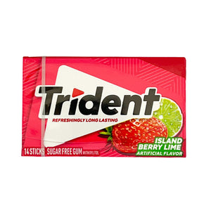 One unit of Trident Gum - Island Berry Lime 14 sticks