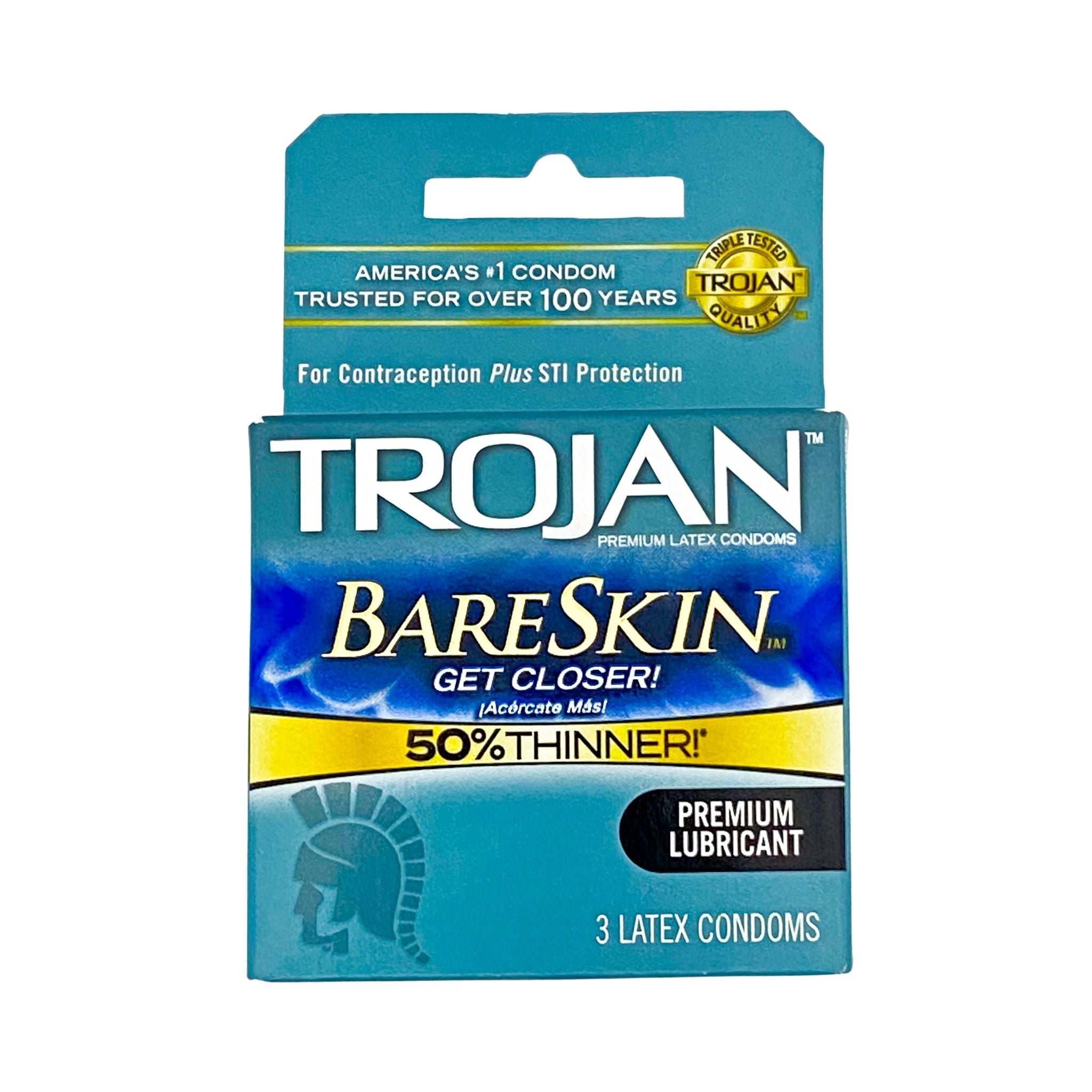 Trojan BareSkin Premium Lubricant 3 Latex Condoms Trojan BareSkin Premium Lubricant 3 Latex Condoms