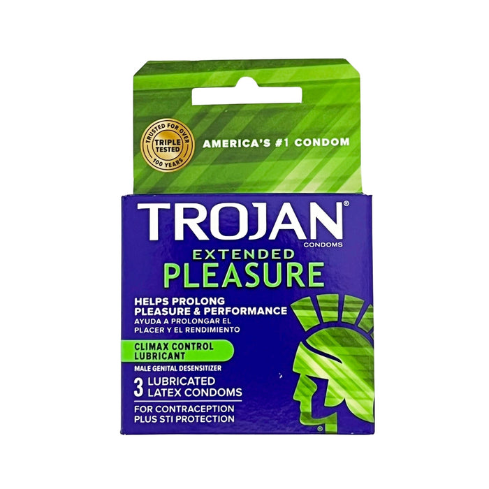Trojan Extended Pleasure 3 Lubricated Latex Condoms