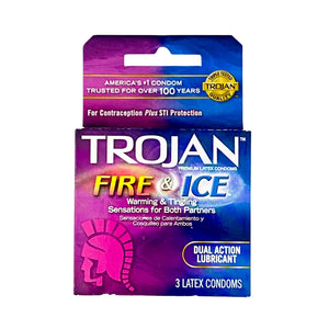 Trojan Fire & Ice Dual Action Lubricant 3 Latex Condoms