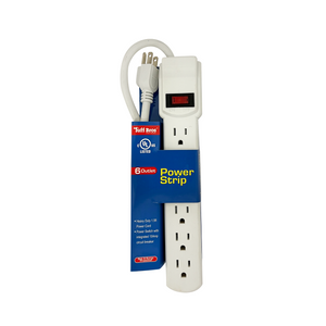 One unit of Tuff Bros 6 Outlet Power Strip 1.5 ft