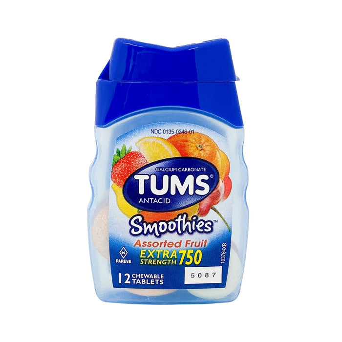 Tums Antacid Extra Strength Smoothies 12 Tablets