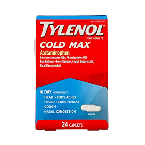 Tylenol Acetaminophen Cold Max 24 caplets in box