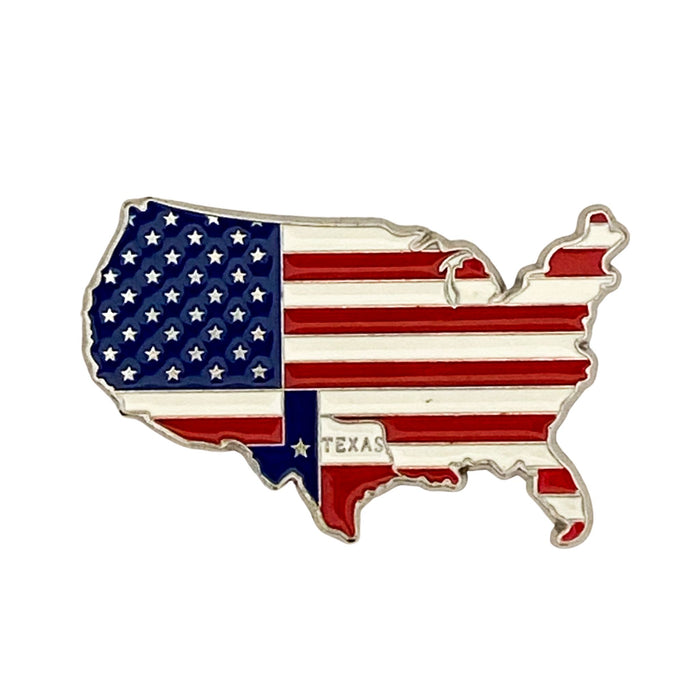 USA Flag Texas Metal Magnet
