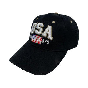 USA United States Flag Cap - Black