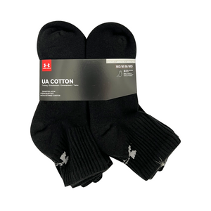 One unit of Under Armour Cotton Quarter Socks 6pair Black - Medium