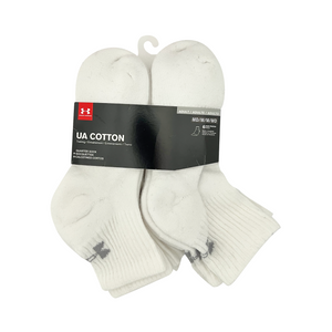 One unit of Under Armour Cotton Quarter Socks 6pairs White - Medium