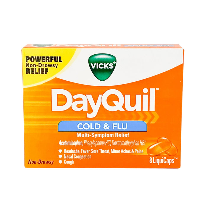 Vicks DayQuil Cold & Flu Multi-Symptom Relief 8 Liquicaps