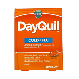 One unit of Vicks DayQuil Cold & Flu Non-drowsy 16 Liquicaps