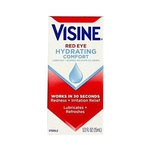 One unit of Visine Red Eye Hydrating Comfort Redness Reliever Eye Drops 1/2 fl oz