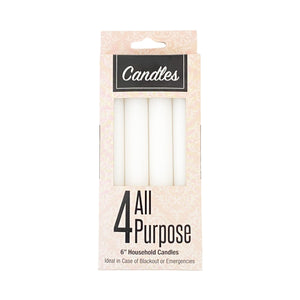 White Candles 6 in 4 pc
