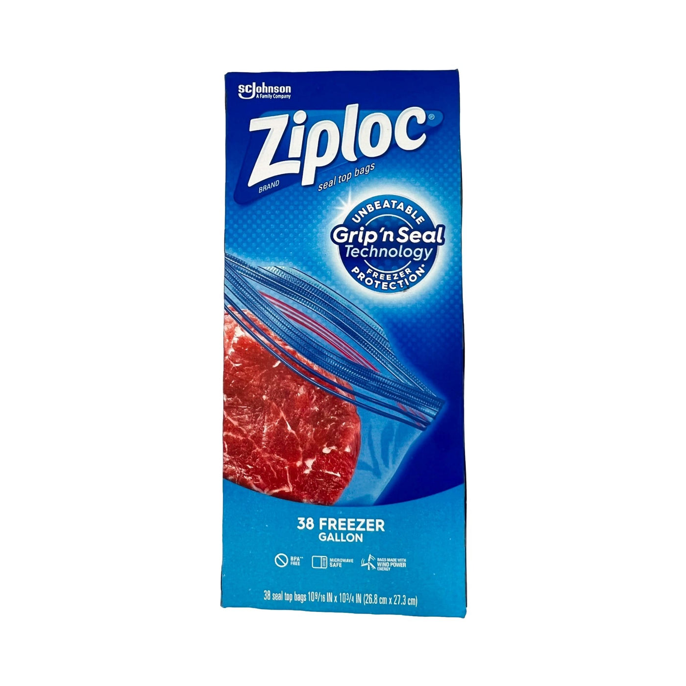 Ziploc Brand Freezer Quart Bags, with Grip 'n Seal Technology, 38